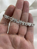 3ct Round Moissanite Mother's Day Gift Cuban Link Bracelet 14k White Gold Plated