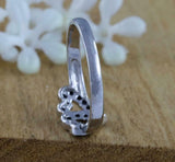 1.5ct Round Cut Black Diamond Engagement Ring Dual Heart 14k White Gold Finish