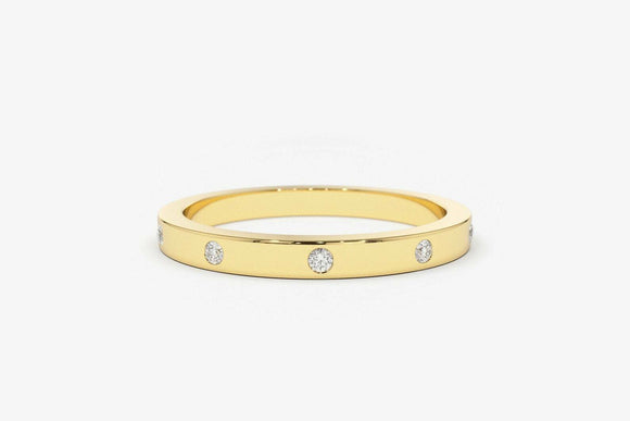 0.5ct Wedding Ring Band Round Cut Diamond Classic Design 14k Yellow Gold Finish