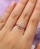 1ct Round Cut Peach Morganite Water Drop Engagement Ring 14k Rose Gold Finish