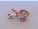 Art Deco Milgrain Stud Earrings 1ct Round Cut VVS1D Diamond 14k Rose Gold Finish