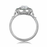 2.3ct Round Diamond Green Emerald Art Deco Engagement Ring 14k White Gold Finish