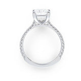 2ct Princess Diamond Engagement Ring Round Accent Solitaire 18k White Gold Over