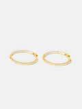 1ct Round Cut VVS1D Diamond Inside Out Hoop Earrings 14k Yellow Gold Finish