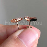 0.6ct Round Cut Moissanite Heart Shape Stud Women Earrings 14k Rose Gold Plated