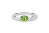 1ct Oval Green Peridot Two Stone Minimalist Engagement Ring 14k Yellow Gold Over