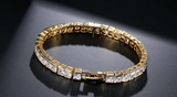 20Ct Princess Cut Sparkle Diamond Gatsby Tennis Bracelet 14K Yellow Gold Finish