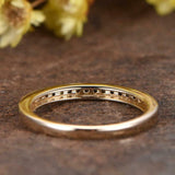 1ct Round Cut Black Diamond Wedding Band Vintage Eternity 14k Yellow Gold Finish