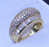 2ct Round Cut Diamond Engagement Ring 14k YellowGold Finish Cluster Bridal Women