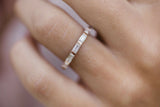 0.7ct Baguette Diamond Wedding Band Dainty East West Eternity 14k Rose Gold Over