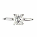 1.5ct Radiant Cut Diamond Solitaire Promise Engagement Ring 14k WhiteGold Finish