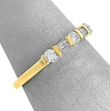 2Ct Baguette Round Cut Diamond Thin Minimalist Wedding Band 14K Yellow Gold Over