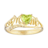 1ct Engagement Ring Heart Cut Green Peridot Mom Mothers Day 14k Yellow Gold Over