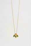 0.2ct Marquise Cut Emerald Pendant Leaf Petal Minimalist 14k Yellow Gold Finish