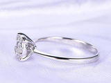 2ct Round Cut Diamond Engagement Ring 14k White Gold Finish 4 Prong Wedding Band