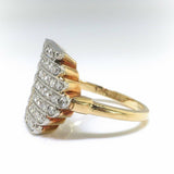 5ct Round Cut Diamond Art Deco Cocktail Engagement Ring 14k Yellow Gold Finish