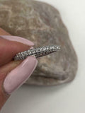 0.5ct Round Cut Diamond Wedding Band Full Eternity Women 14k White Gold Finish