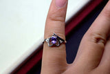 1ct Engagement Ring Oval Cut Tanzanite Bypass Style Heart 14k White Gold Finish