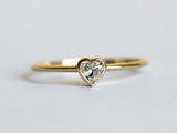 0.4ct Heart Cut Diamond Engagement Ring 14k Yellow Gold Over Bezel Set Solitaire