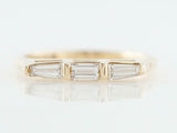 0.3ct Baguette Cut VVS1D Diamond Wedding Band Minimalist 14k Yellow Gold Finish