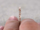 Stackable Full Eternity Wedding Band 1ct Round Cut Diamond 14k Rose Gold Finish