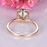 2.3ct Oval Cut Diamond Engagement Ring Halo 14k Rose Gold Over with Round Accent