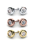 0.5ct Round Cut VVS1 Diamond Classic Covered Stud Earrings Women 14k Gold Finish