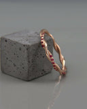 1Ct Round Cut Pink Ruby Twisted Rope Eternity Wedding Band 14K Rose Gold Finish