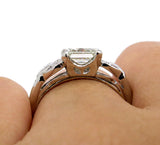 2Ct Asscher Cut VVS1/D Diamond Vintage Engagement Ring 14K White Gold Finish