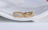 3ct Round Cut VVS1 Diamond Hollow Design Huggies Earrings 14k Yellow Gold Finish