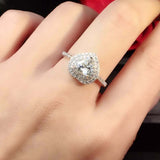 2.2ct Heart Cut Diamond Engagement Ring Dual Halo Solitaire 14k WhiteGold Finish