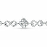 20Ct Round Cut Diamond Floral Infinity Tennis Bracelet 14K White Gold Finish