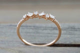 1ct Baguette Cut VVS1 Diamond Wedding Band 14k Rose Gold Finish Dainty Stackable