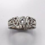 0.5ct Round Cut Diamond Engagement Ring Celtic Trinity Knot 14k WhiteGold Finish