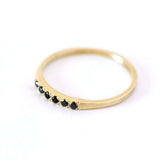 0.2ct Round Cut Black Diamond Wedding Band 14k YellowGold Finish Minimal Stylish