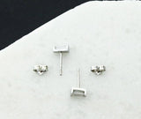 0.5ct Baguette Simulated Diamond Geometric Stud Earrings 14k White Gold Plated