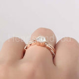 1.5ct Heart Cut Simulated Diamond Bridal Set Infinity Band 14k Rose Gold Plated