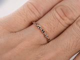 0.6ct Round Black Diamond Minimalist Stackable Wedding Band 14k Rose Gold Finish