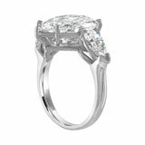 3ct Pear Cut Diamond Accents Trilogy Engagement Ring 14k White Gold Finish