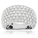 5.5ct Round Diamond Six Row Cluster Eternity Men Ring Band 14K White Gold Over