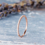 Half Eternity Wedding Ring Band 0.5ct Round Cut Diamond 14k Rose Gold Finish