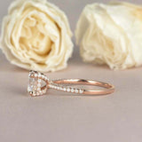 1.5ct Round Cut Diamond Engagement Ring Accents Solitaire 14k Rose Gold Finish