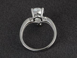 2.15ct Pear Cut Diamond Curved Stackable Engagement Ring 14k White Gold Finish