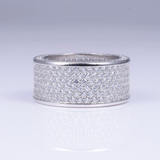 2.9ct Round Cut Diamond Wedding Ring Band 14k White Gold Finish Full Eternity