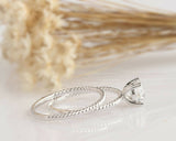 1.2ct Round Cut Diamond Engagement Ring Twist Rope Bridal Set 14k WhiteGold Over