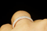 3Ct Round Cut VVS1/D Diamond Half Cluster Wedding Band 14K Rose Gold Finish