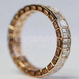 4ct Emerald Simulated Diamond Full Eternity Wedding Band 14k Yellow Gold Plated