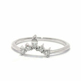 Crown Minimalist Engagement Ring 0.7ct Marquise Cut Diamond 14k WhiteGold Finish