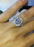 1.5ct Cushion Cut Diamond Split Shank Band Engagement Ring 14k White Gold Finish