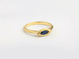 0.5ct Marquise Cut Blue Sapphire Engagement Ring Solitaire 14k Rose Gold Finish